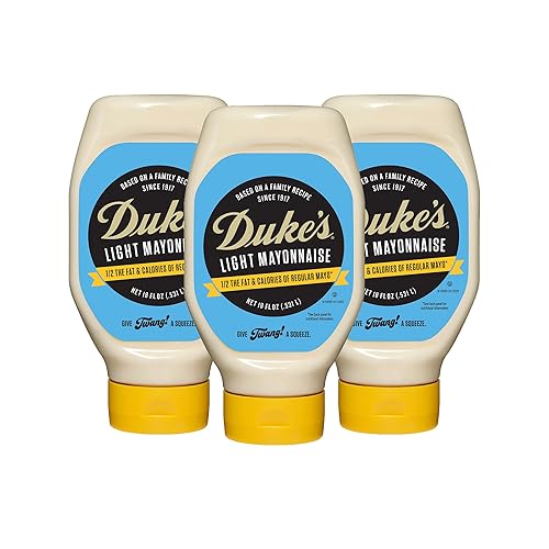 Duke’s Light Mayonnaise Squeeze Bottle - Smooth & Creamy, 18 Ounce (Pack of 3)