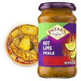Patak’s Hot Lime Pickle - Authentic Indian Relish w/Lime Dices, Mustard Seeds & Aromatic Spices - Perfect for Sandwiches, Curries, Salads & Cold Meats