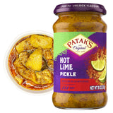 Patak’s Hot Lime Pickle - Authentic Indian Relish w/Lime Dices, Mustard Seeds & Aromatic Spices - Perfect for Sandwiches, Curries, Salads & Cold Meats