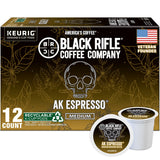 Black Rifle Coffee Company AK Espresso, 12 Count, Medium Roast K Cups - Single Serve K Cups Coffee Pods - Kcup Pods Compatible with Keurig 1.0 & 2.0
