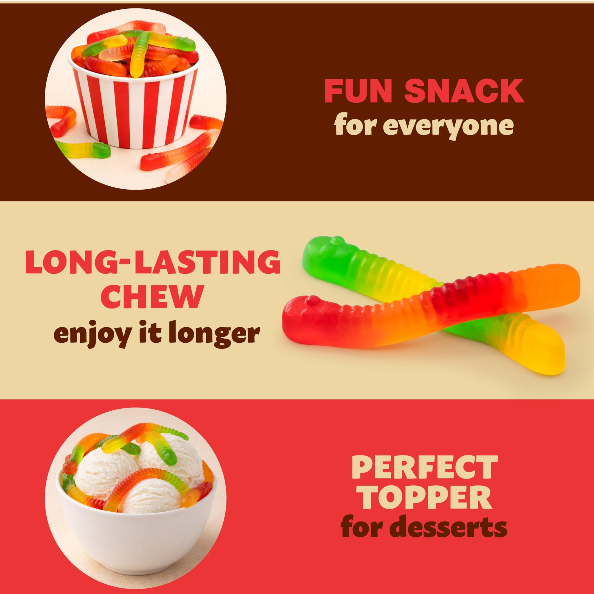 Gummy Worms | 2-Pound Bag | Bulk Gummy Candy for Snacking, Sharing, Buffets, Party Favors & Goodie Bags | Assorted Fruit Gummies | Classic Chewy Candy