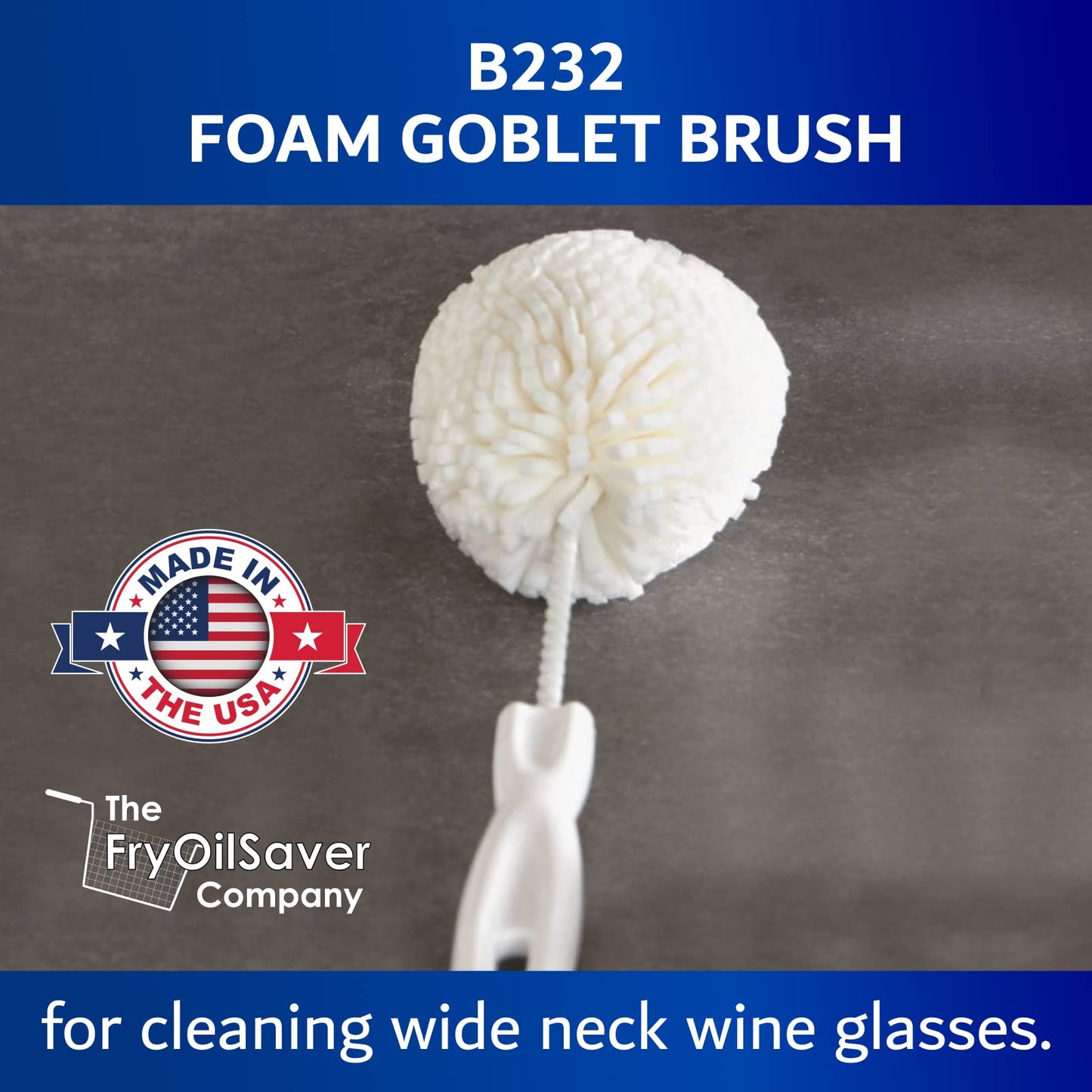 Set of 2 Crystal Stemware & Goblet Glass Cleaning Brush Kit - Non-Scratch Foam Wine Glass Brushes for Washing Glasses, Decanter, Mug, Stemware