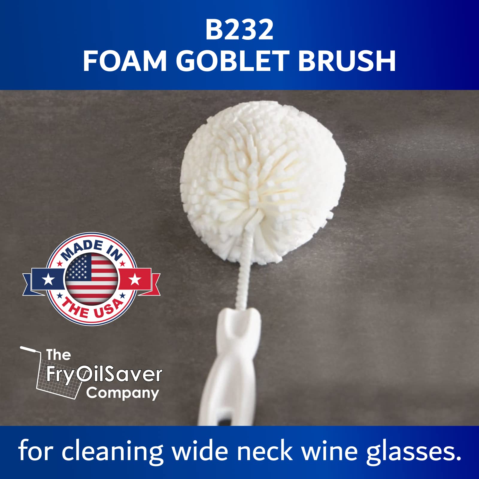 Set of 2 Crystal Stemware & Goblet Glass Cleaning Brush Kit - Non-Scratch Foam Wine Glass Brushes for Washing Glasses, Decanter, Mug, Stemware