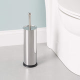 Home Basics Polished Stainless Steel Toilet Brush with Holder and Canister Stand
