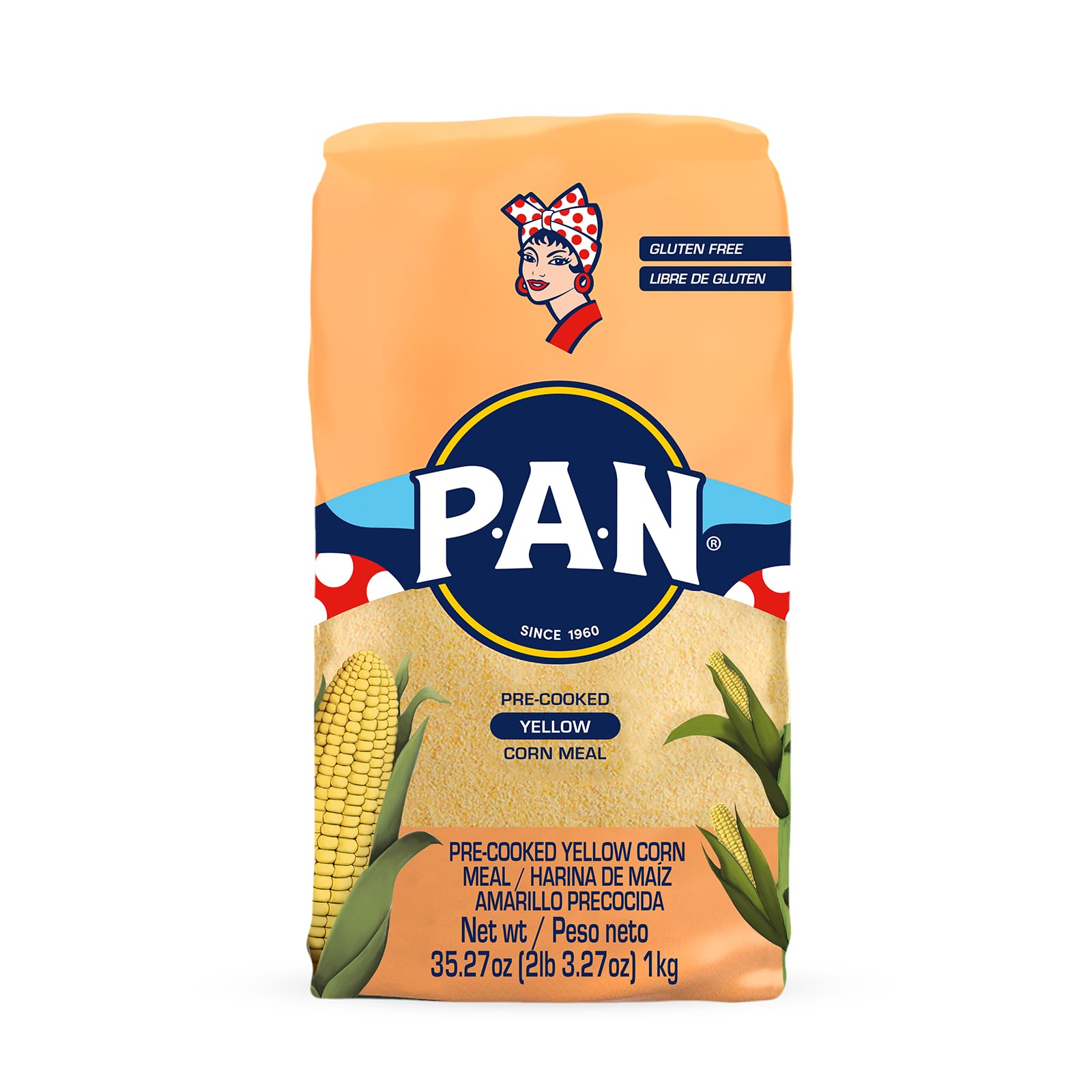 P.A.N. Yellow Corn Meal - Pre-cooked Gluten Free and Kosher Flour for Arepas (2.2 lb/Pack of 1)