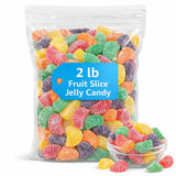 Fruit Slice Jelly Candy - 2 lb Bulk Bag - Assorted Sugar-Dusted Jelly Candy Slices - Classic Old Fashioned Candy for Parties, Buffets & Dessert