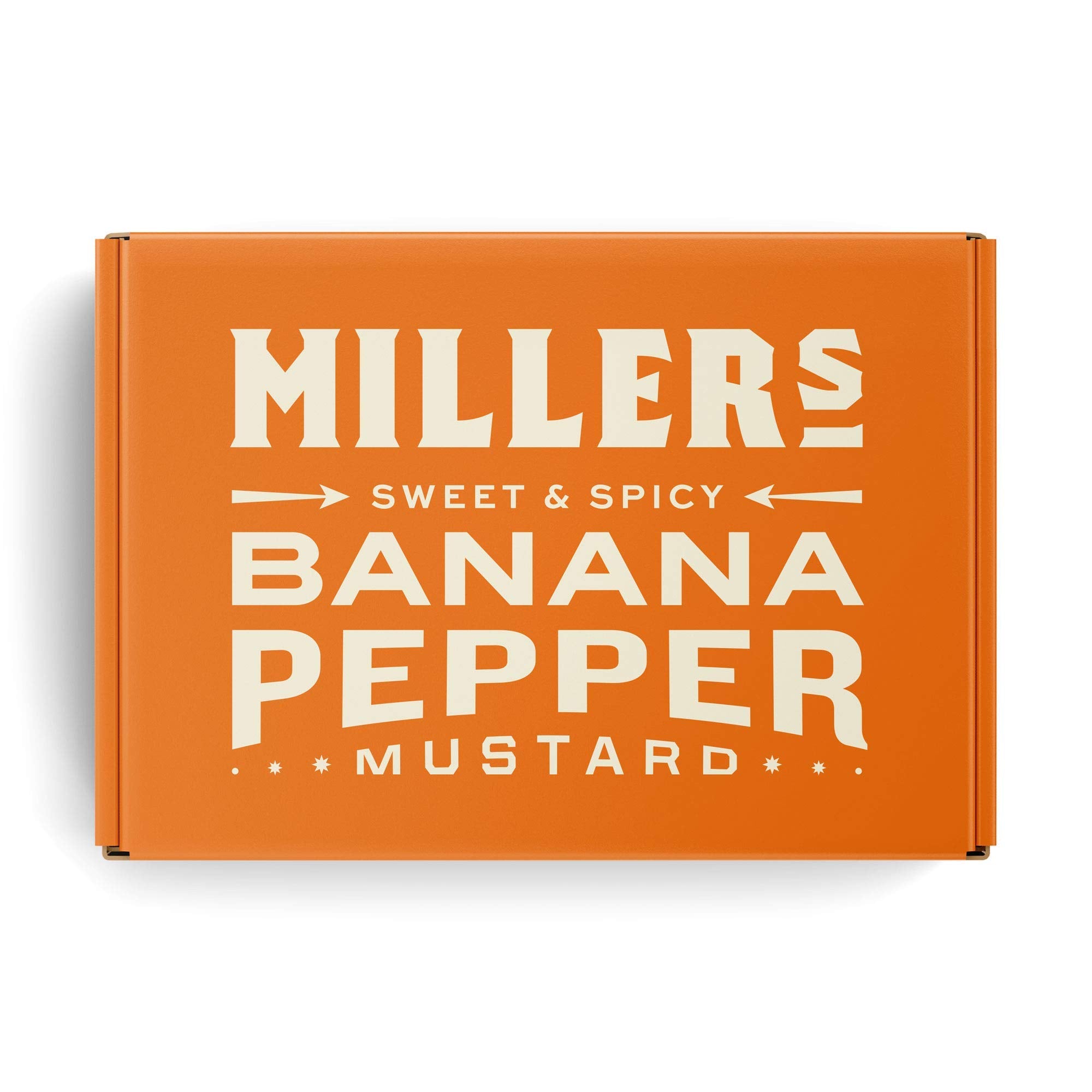Miller's Banana Pepper Mustard Sauce Gift Box - Includes Hot, Mild, Habanero - Best Use for Chicken Wing, Burgers, Sandwich, Non-GMO Project Verified