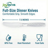 JoyServe Clear Plastic Knives Heavy Duty, Heat Resistant Party Utensils BPA-Free Heavy Duty Plastic Knives Disposable Silverware Cutlery, Catering