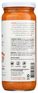 LIVWELL Tuscan Vegetable Pasta Sauce - Plant Based Vegan Dairy Free Tuscan Vodka Pasta Sauce with Cashews, Olive Oil, Roasted Garlic, & Tomato Basil