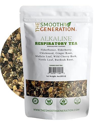 Alkaline Respiratory Tea - 100% Wildcrafted Herbs for Lung & Respiratory Support | Immune Boost & Detox | 4 oz Loose Leaf