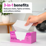Amazon Basics Dryer Sheets Laundry Fabric Softener, Spring Fresh Scent, Reduces Static, Static Control, 160 Count