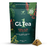 Sip Lab GLTea-1 Yerba Mate Tea Bags | 8 Botanical Blend with Gymnema, Ginger, Cinnamon, Hibiscus | Natural Energy, No Coffee Crash | Premium Pyramid