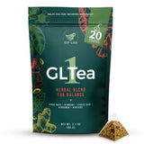 Sip Lab GLTea-1 Yerba Mate Tea Bags | 8 Botanical Blend with Gymnema, Ginger, Cinnamon, Hibiscus | Natural Energy, No Coffee Crash | Premium Pyramid