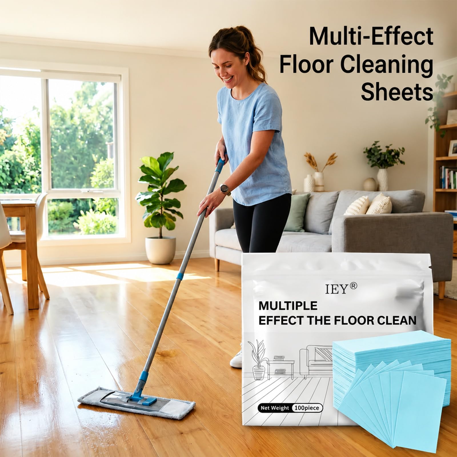 FKMEE IEY Floor Cleaning Tablets, Multi-Surface Floor Cleaner Tablets For Hardwood, Tile & Laminate 100 Piece (30 Piece)