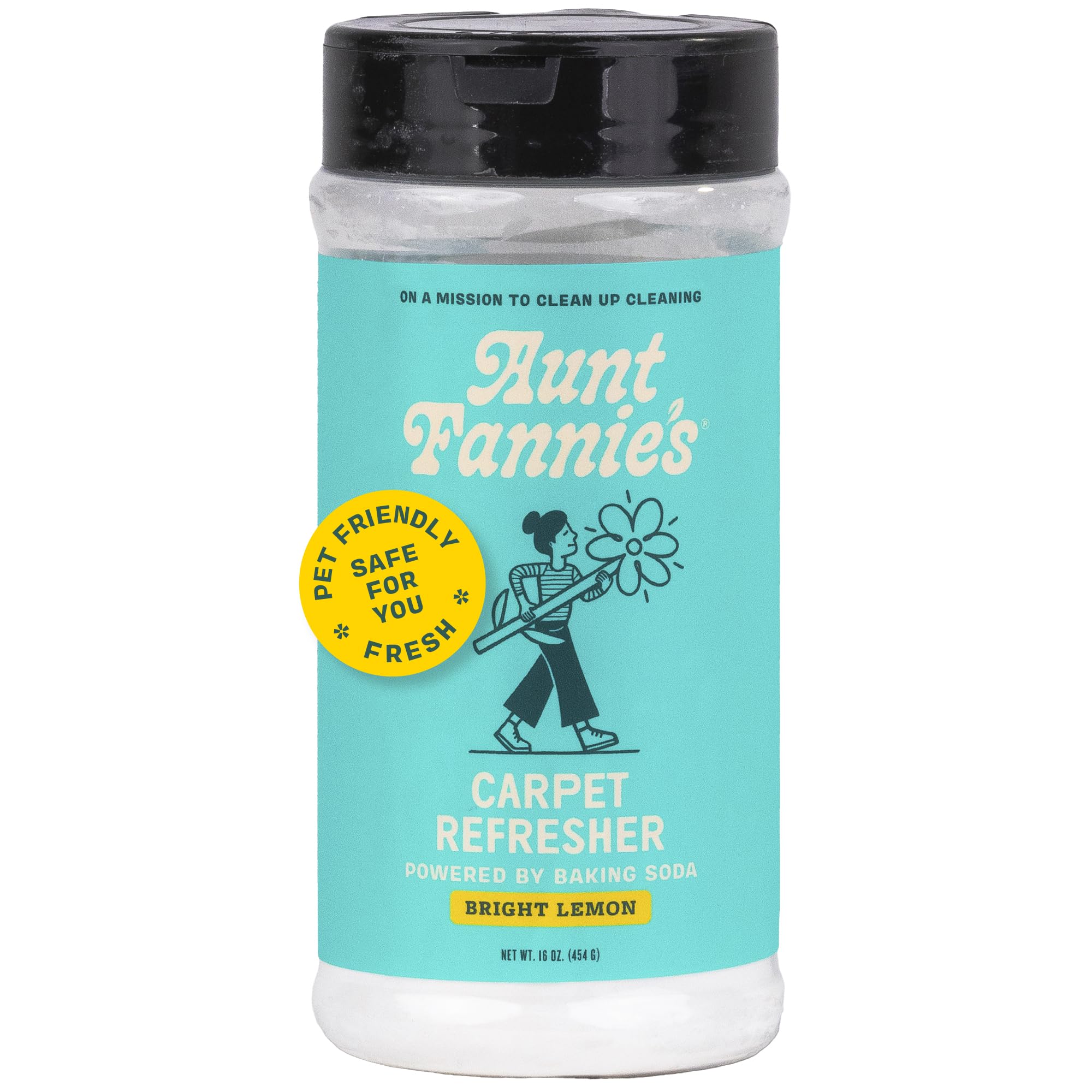 Aunt Fannie's Carpet Refresher & Deodorizer Powder, Multi-Purpose Carpet, Rug, and Upholstery Odor Eliminator for Homes with Cats and Dogs, Bright