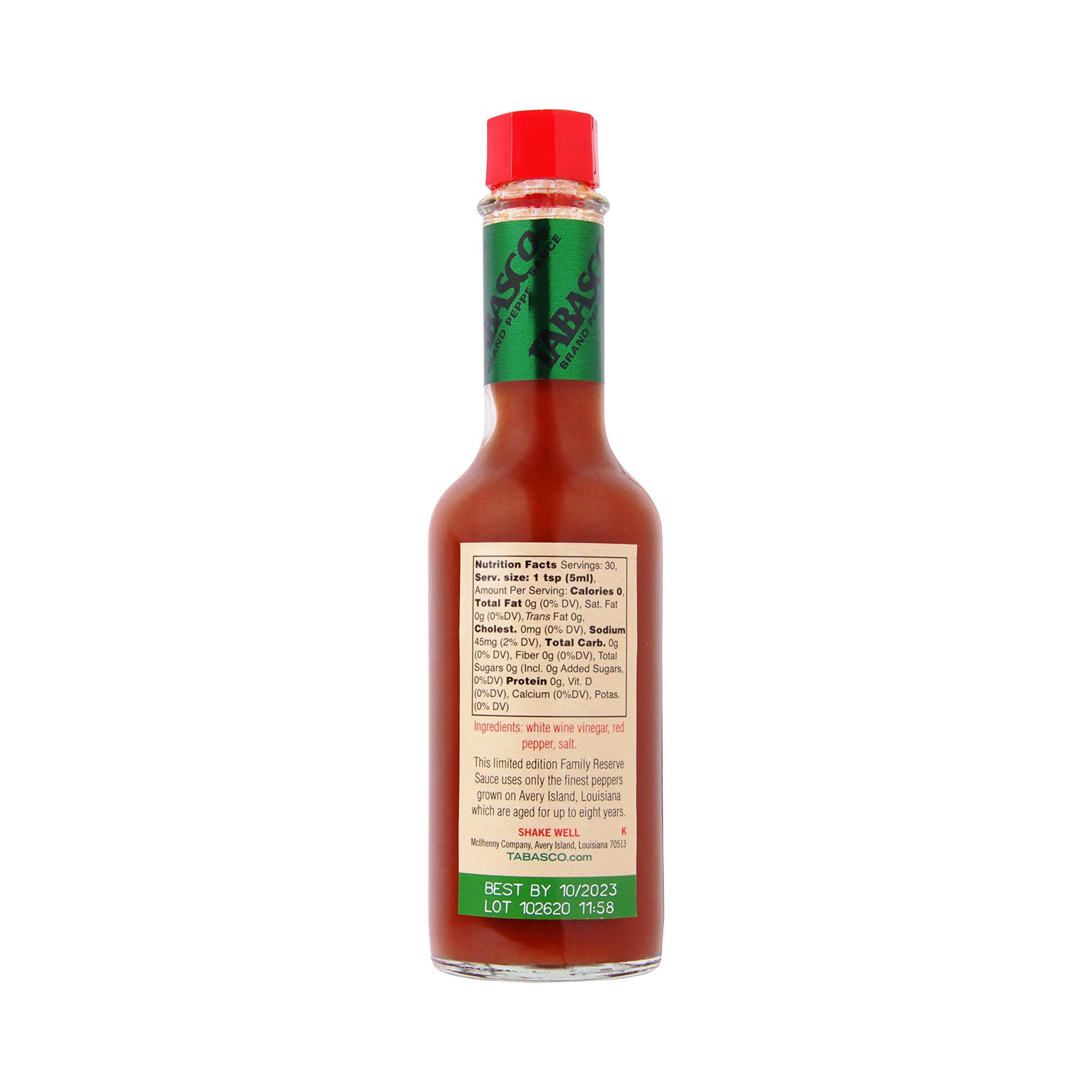 TABASCO Brand Family Reserve Pepper Sauce, Mild Hot Sauce, Glass Bottle, Exclusive Familial Taste, Hand Selected Pepper Blend & White Wine Vinegar