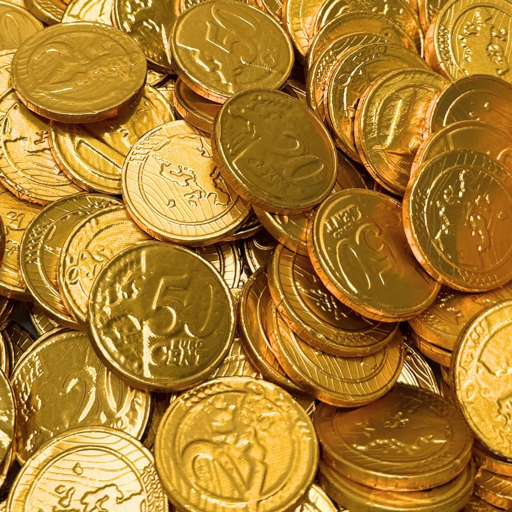 Chocolate Coins Candy - Foil Wrapped Chocolate Coin Sweets 16 oz - 1 lbs - 454g