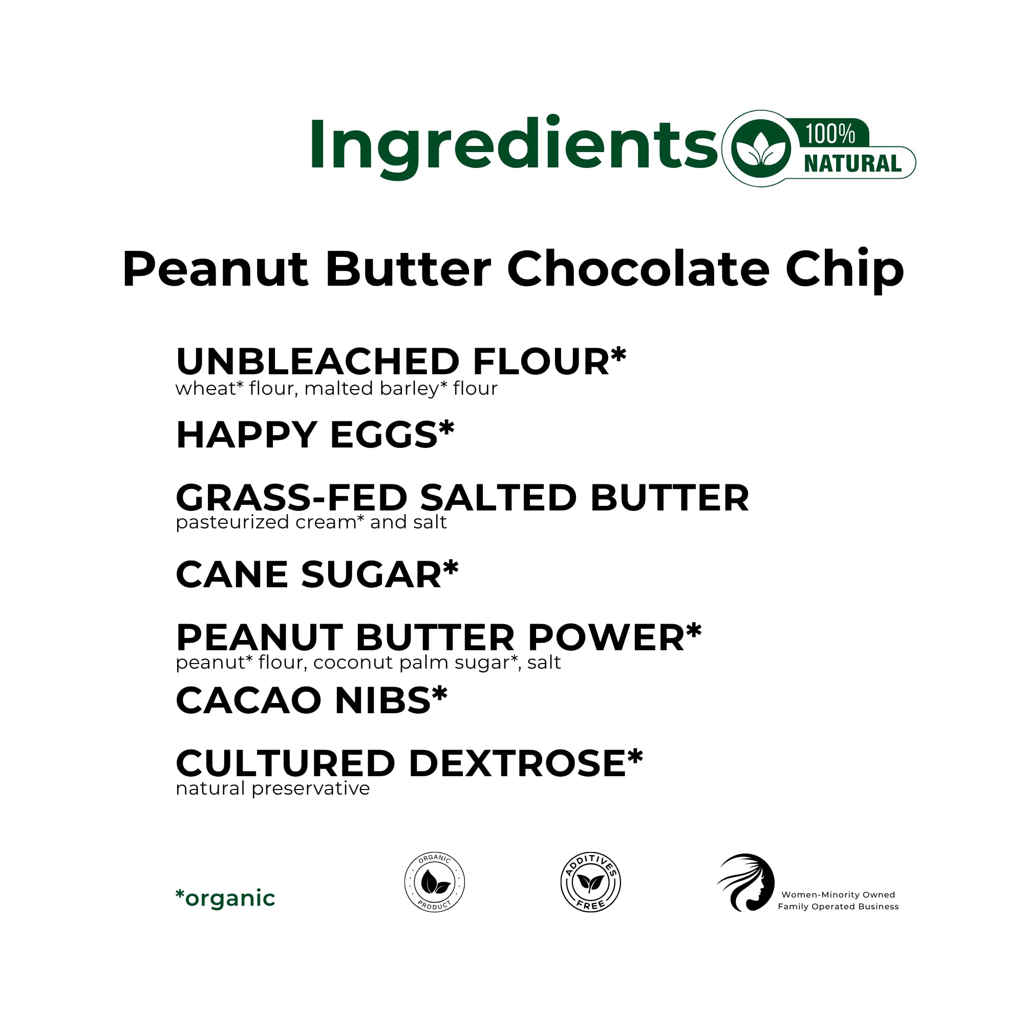 The Panza Peanut Butter Chocolate Chip Gourmet Cookie Snack Thin & Crispy | Organic, Non-GMO, 100% Natural Ingredients | Mini Pouch 0.7 oz
