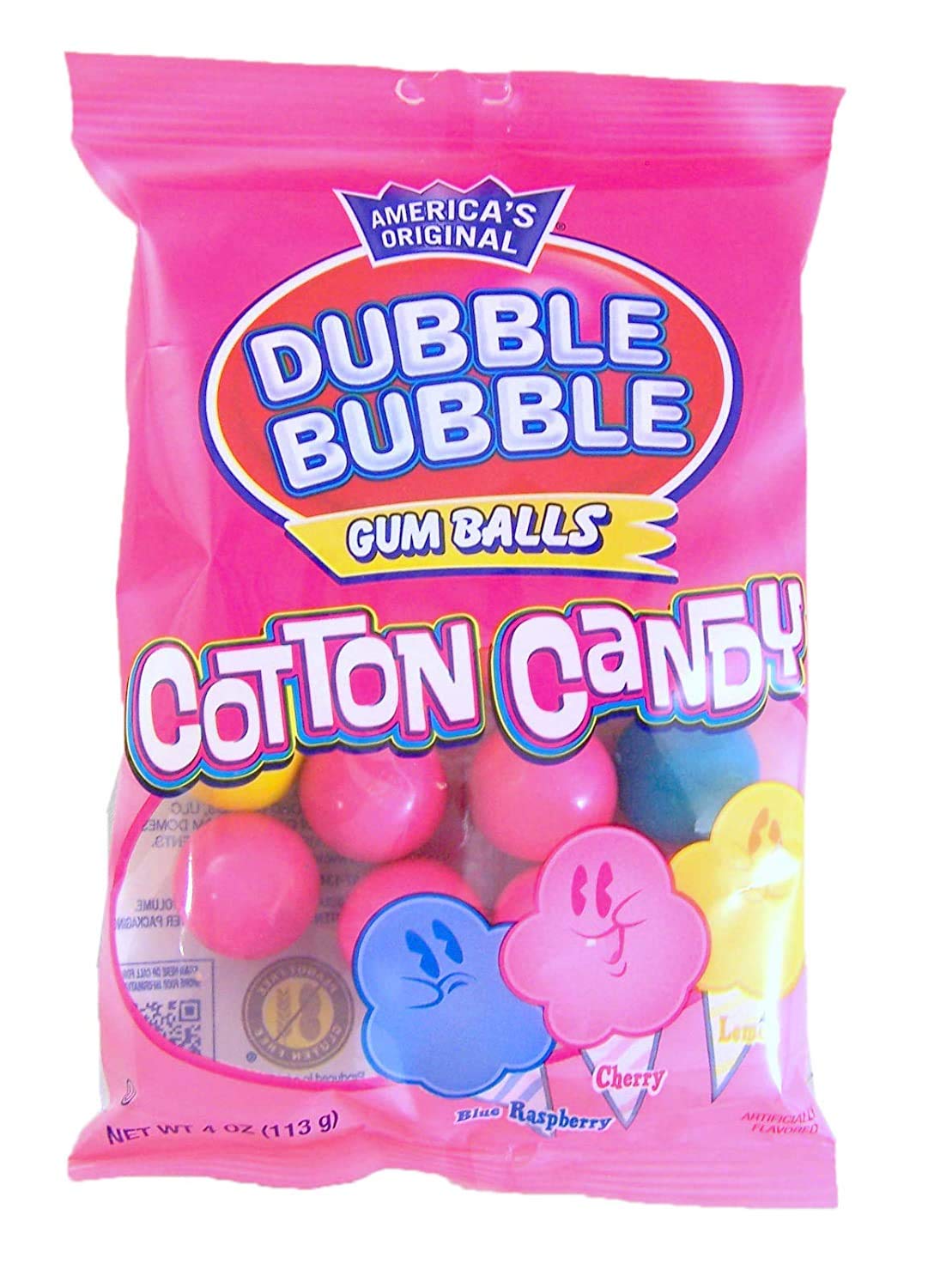 Dubble Bubble Cotton Candy Gum Balls, 4 Ounce, Pack of 3