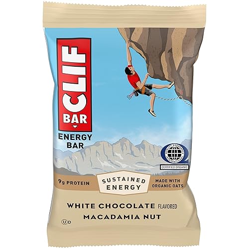 CLIF BAR - White Chocolate Macadamia Nut Flavor - Made with Organic Oats - Energy Bars - Non-GMO - Plant Based Protein Bars (1 Count)