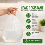 7-10 Gallon Clear Garbage Bags (110 Bags) 29" x 24" Extra Large Medium Kitchen Trash Bags Paper Shredder Bags Can Liners for Home and Office Bins, 110
