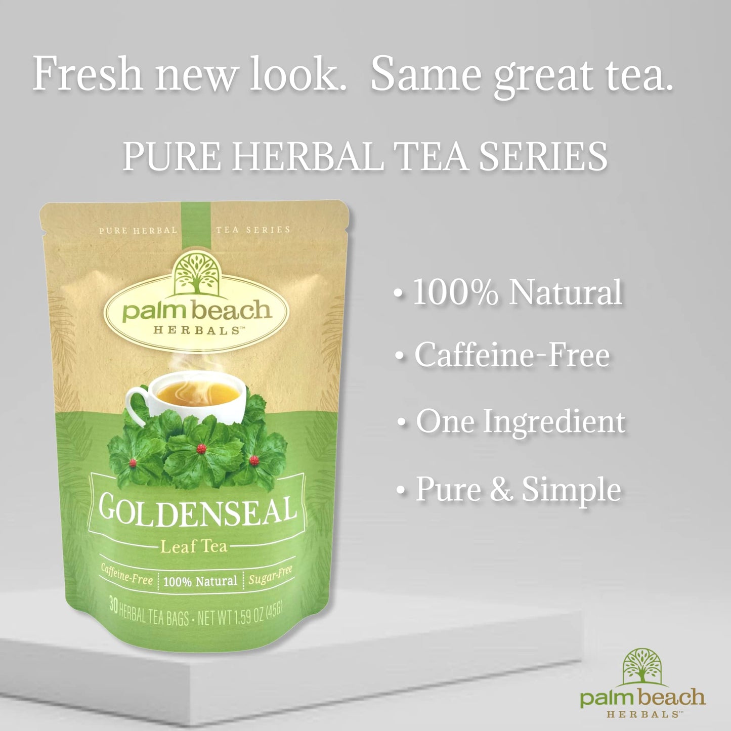 Palm Beach Medicinal Herbs - Goldenseal Leaf Tea - Pure Herbal Tea Series, 30ct