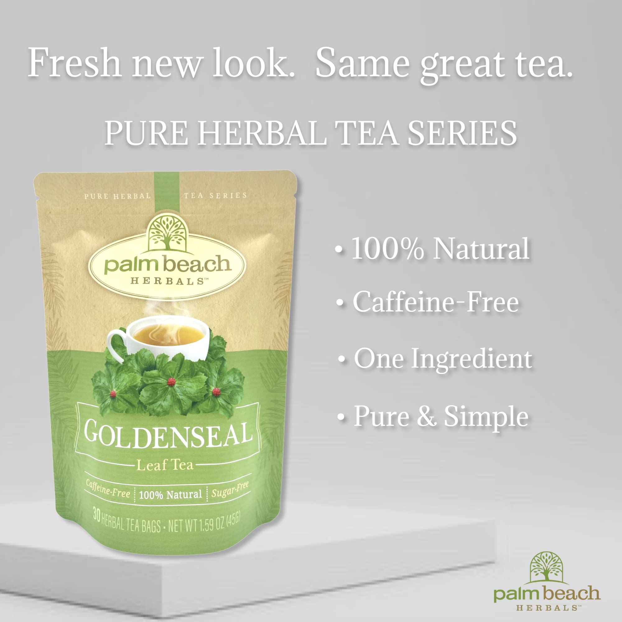 Palm Beach Medicinal Herbs - Goldenseal Leaf Tea - Pure Herbal Tea Series, 30ct