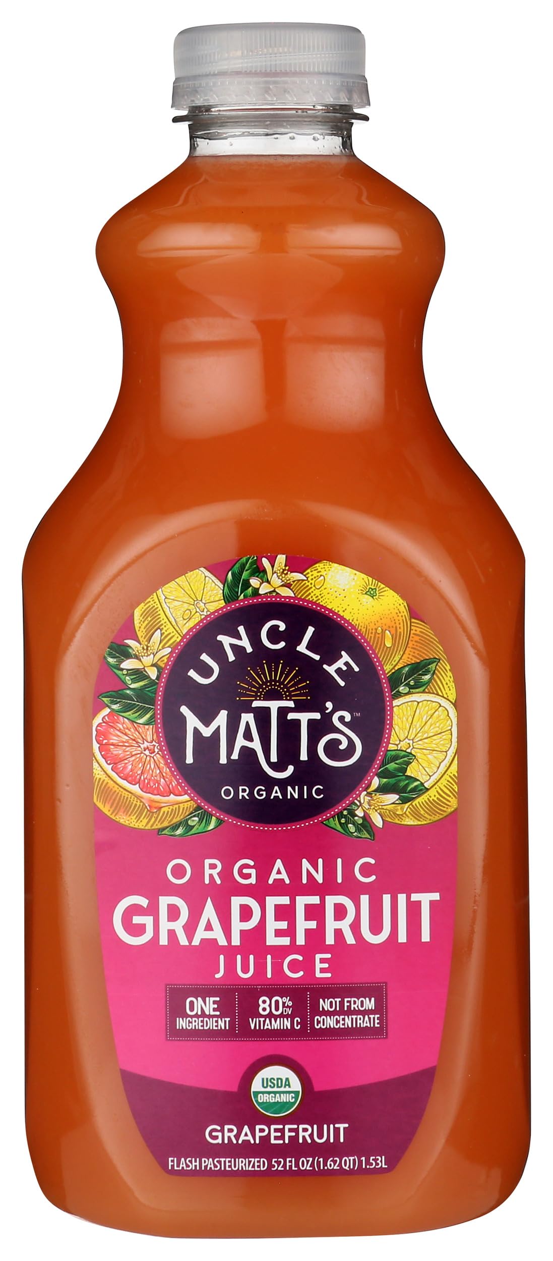 Uncle Matts, Organic Grapefruit Juice, 52 Fl Oz