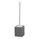 WENKO 20171100 WC Brush Set Cube Grey - Soft-Touch Surface, Ceramic, 4.92 x 14.57 x 3.94 inch, Grey