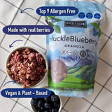 Safe + Fair HuckleBlueberry Granola - Gluten-Free, Dairy-Free & Vegan Breakfast, Snack or Dessert - Allergen-Free, Non-GMO, and No Artificial