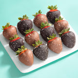 12 Milk & Dark Chocolate Sea Salt Covered Strawberries by Love Berries