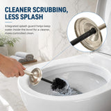 Nickel Toilet Brush and Holder Set?Extra Long Handled Toilet Bowl Brush and Holder?Stainless Steel Heavy Duty Toilet Brush for Bathroom,Deep Cleaning
