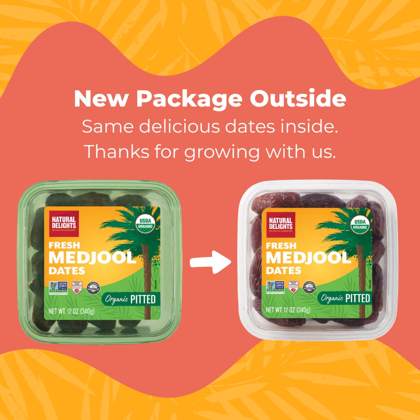 Natural Delights Organic Medjool Dates Pitted - USDA Certified Organic Fruit, Good Source of Fiber & Potassium, Naturally Sweet, Snack for On-the-Go