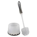 Bath Bliss Deluxe Toilet Bowl Brush and Stand | Dimensions: 5.37” Rd x 15” | 360 Brush Head | Bathroom Cleaning | Contemporary Design | Open Holder |