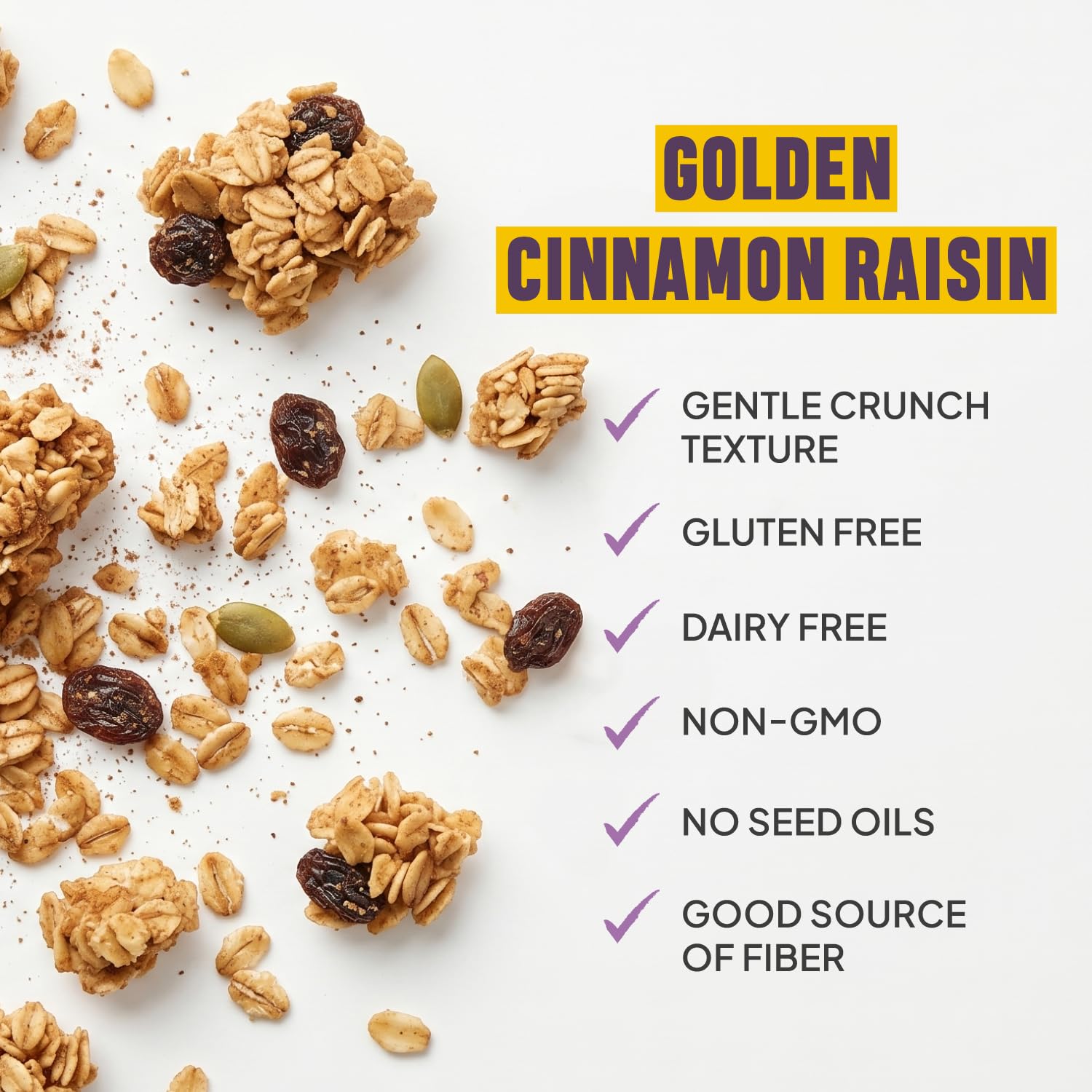 McCaffrey Golden Cinnamon Raisin Granola, Organic Granola Cereal, 4oz