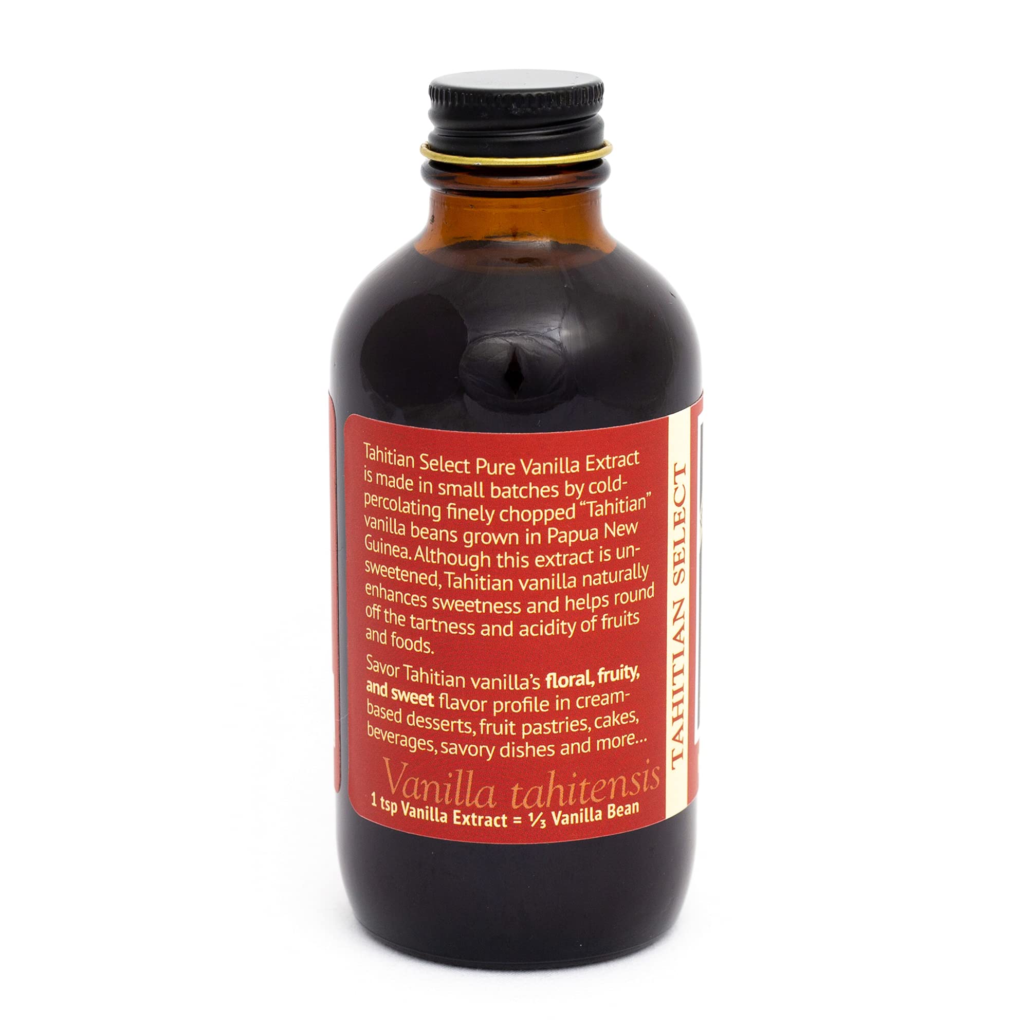 Tahitian Gold - Pure Vanilla Extract - Tahitian Select - Made From Top-Quality Tahitian Vanilla Beans of Papua New Guinea - 4 Fl Oz