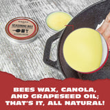 Knapp Made Cast Iron Seasoning Wax and Carbon Steel Seasoning Wax - 1.5 Oz Unique Blend of Natural Oils and Beeswax - Restore Cast Iron, Steel