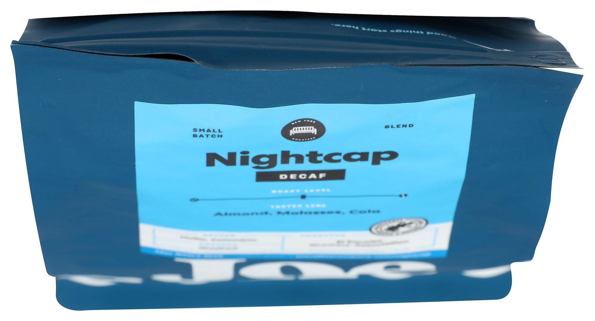 Joe Coffee Company - Nightcap Decaffeinated Whole Bean Specialty Coffee, 12 oz Bag | NYC Roaster, Rainforest Alliance Certified, Kosher