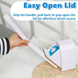 Disposable Toilet Brush with 48 Cleaner Refills, Toilet Brush Disposable with Wall Mounted Holder and Extended Handle for Showers and Bathroom