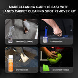 LANE'S Carpet Cleaning & Spot Remover Kit - 32oz Dry Foam, Spot Remover, Carpet Brush, Microfiber Towels, No Water is Needed, Safe and Easy to Use