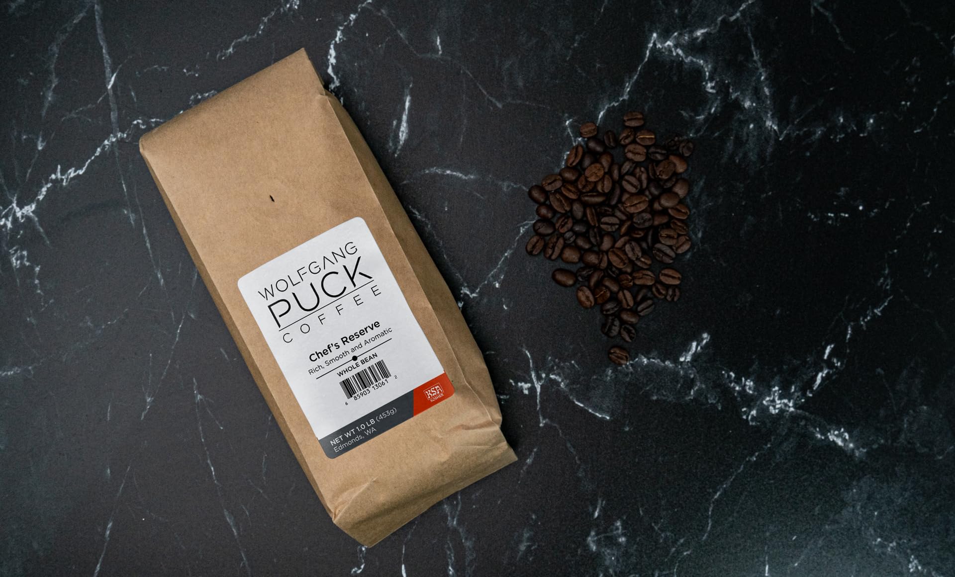 Wolfgang Puck Coffee, Chef's Reserve, Whole Bean Coffee, 1-Pounds, 3 Count