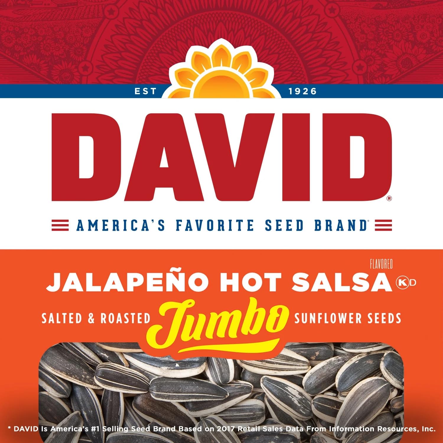David Seeds Sunflower Seeds, Jalapeno, 5.25 oz - Pack of 6