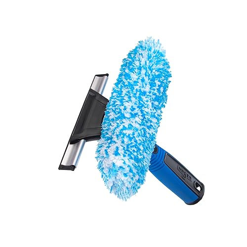 Unger Professional Connect and Clean 2-in-1 Squeegee and Scrubber, 6” Window Cleaning Tool, Commercial and Residential Use, Washer Cleaner Supplies