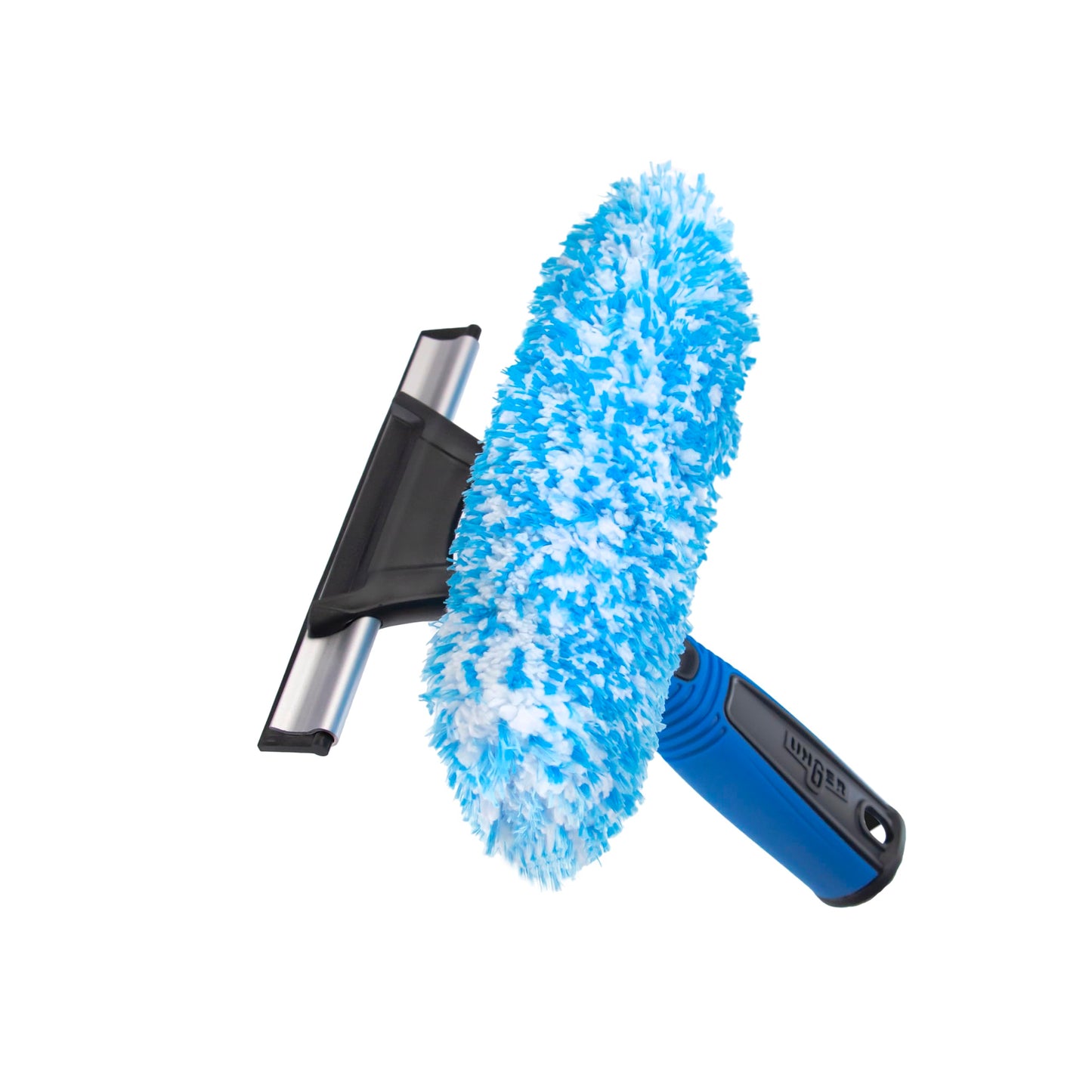 Unger Professional Connect and Clean 2-in-1 Squeegee and Scrubber, 6” Window Cleaning Tool, Commercial and Residential Use, Washer Cleaner Supplies