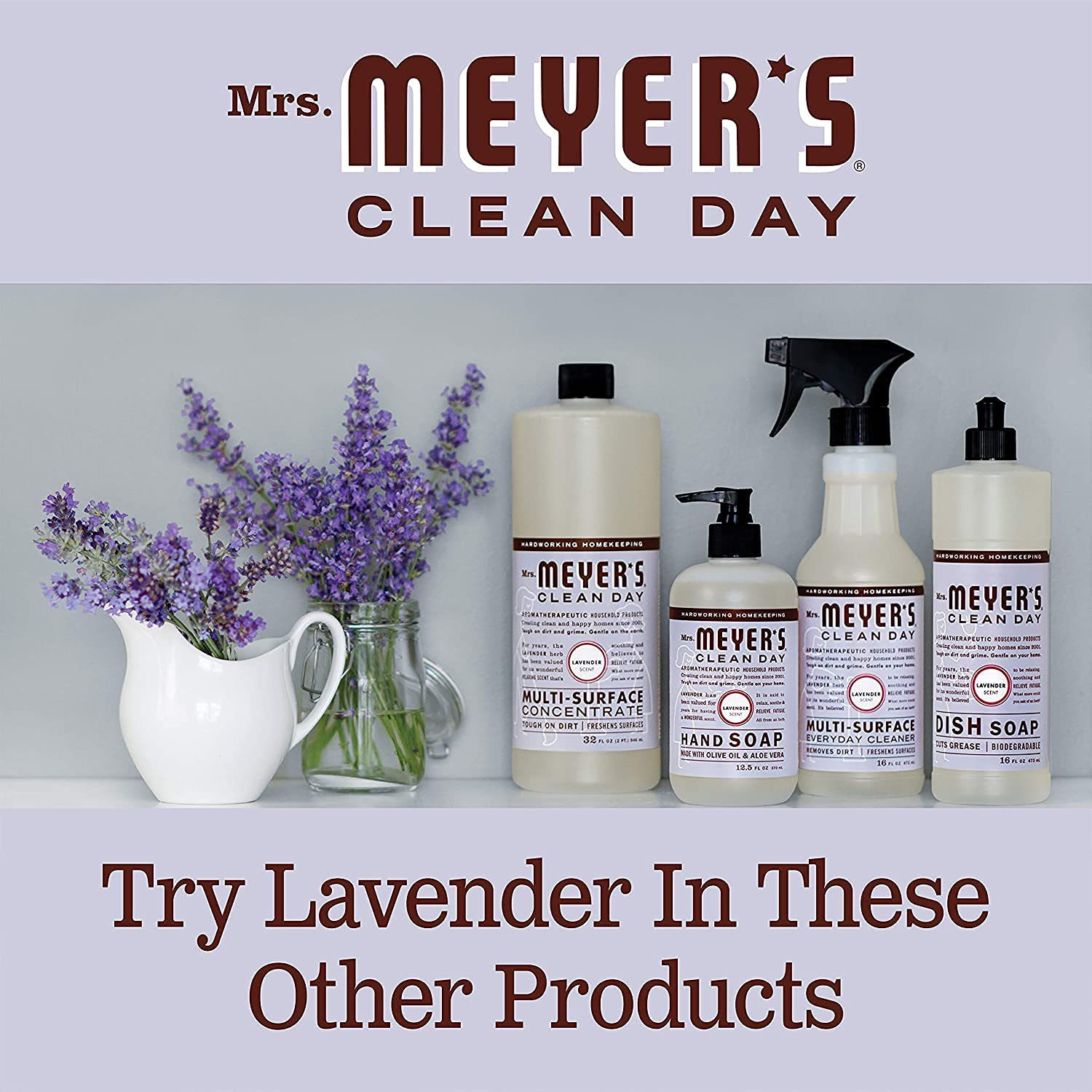 Mrs. Meyer'S Glass Cleaner Lavender, Lavender Scent 24 Oz