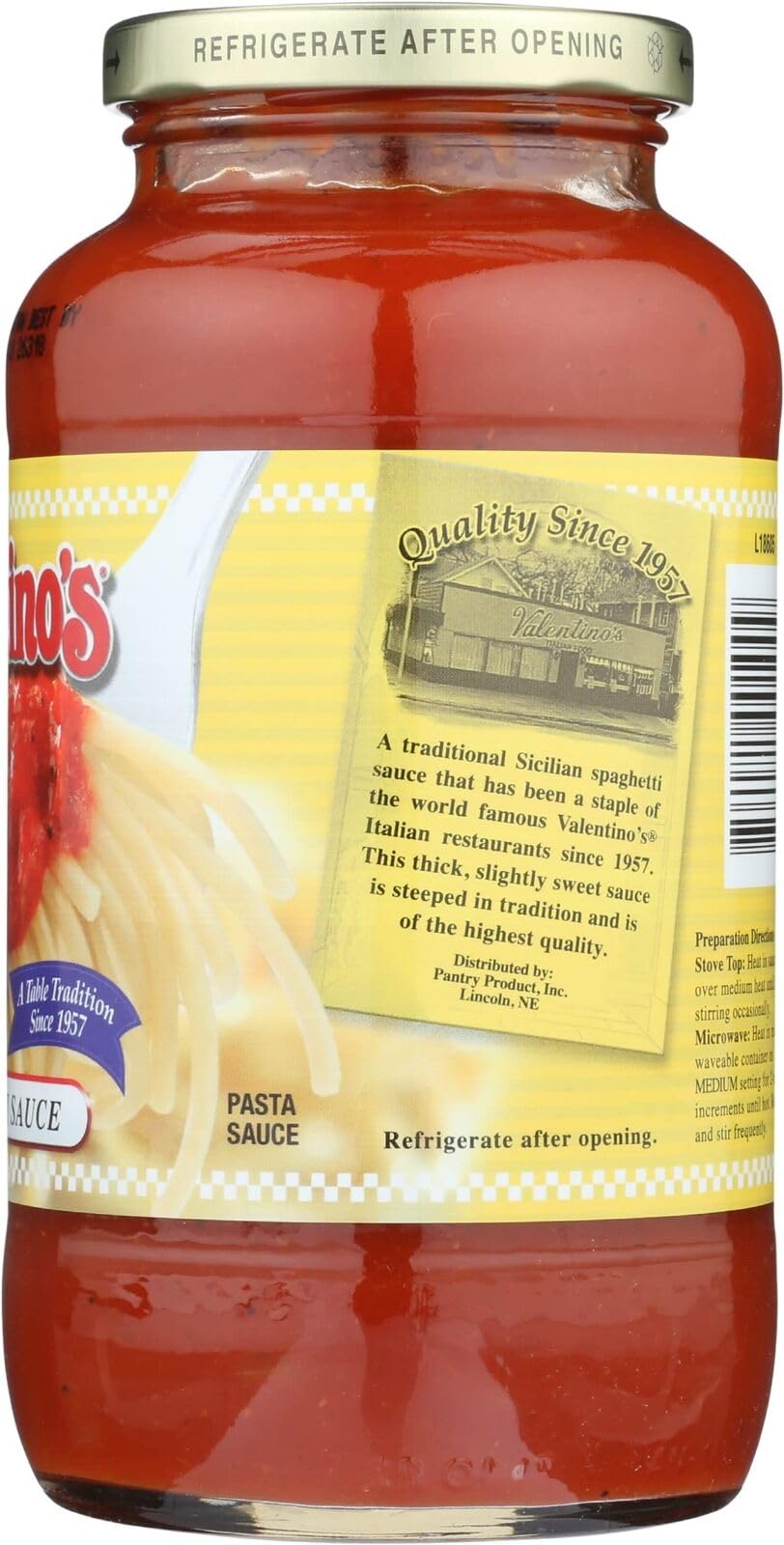 Valentino's Traditional Italian Pasta Sauce, 24 oz Jar