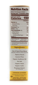 Simple Mills Almond Flour Crackers, Fine Ground Sea Salt - Gluten Free, Vegan, Healthy Snacks, 4.25 Ounce (Pack of 1)