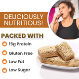 High Protein Nutrition Bar - Low-Carb, 15g Protein, Low Sugar, High Fiber, Low Calorie, Meal Replacement Bar (Shortbread Cookie, 1 Box - 7 Count)