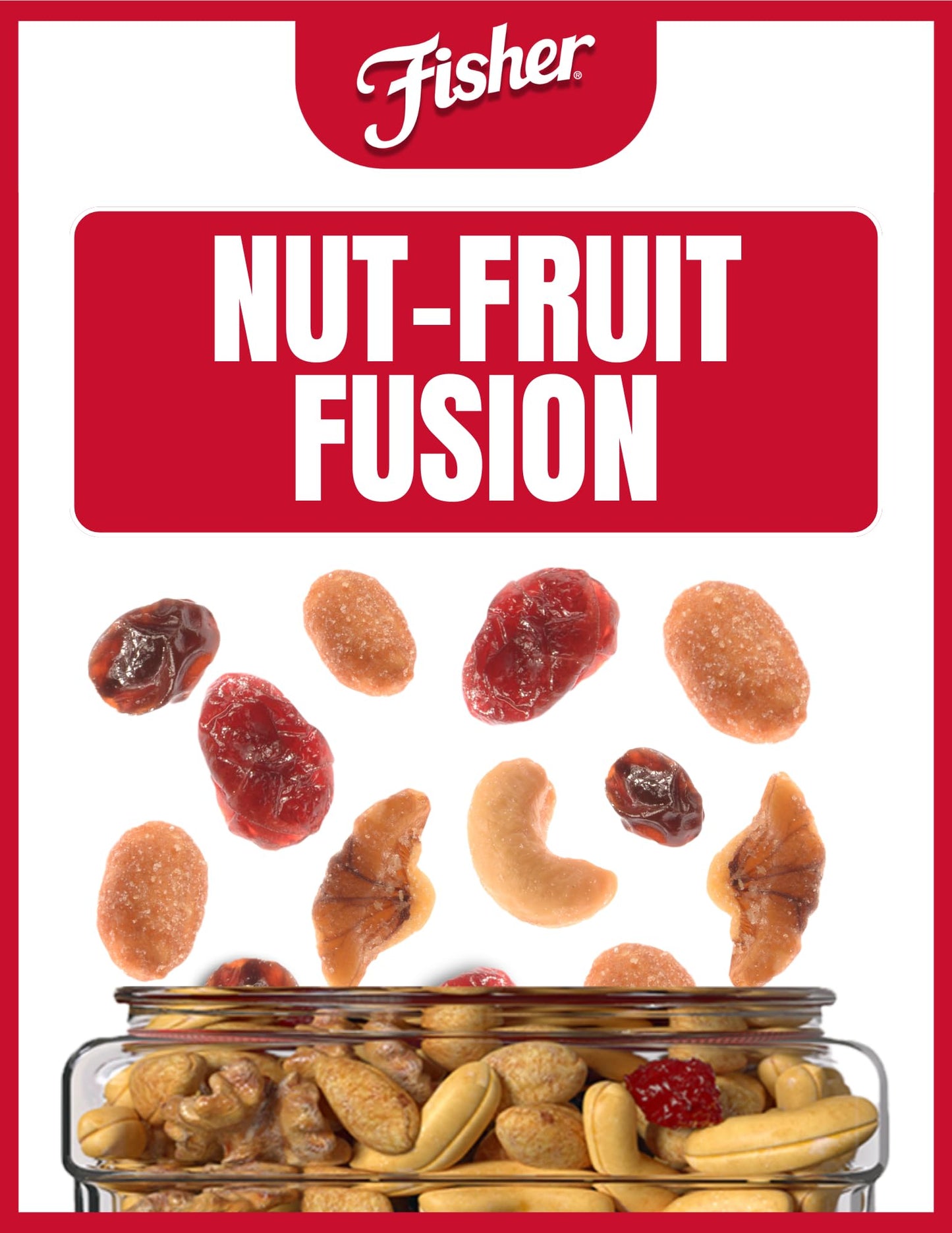 Fisher Snack Sweet Nut Bulk Trail Mix, 38 oz (Pack of 1), Honey Roasted Peanuts, Raisins, Frosted Walnuts, Cashews, Dried Sweetened Cranberries