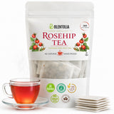 Blentolia Rosehip Tea - Whole Dried Rosehip in Tea Bags - Rich in Vitamin C & Antioxidants - Immune Support Herbal Tea - 30 Tea Bags